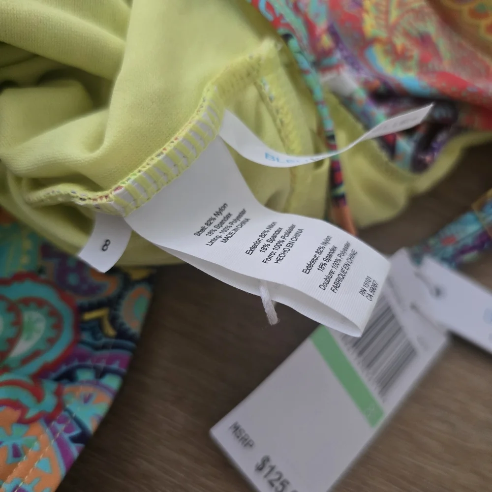 Bleu Rod Beattie Multicolor Paisley One Piece Swimsuit Size 8 Boho - Picture 8 of 8